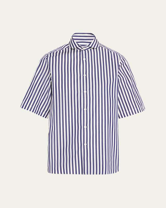 Chemise de Garcon Striped Short Sleeve Shirt